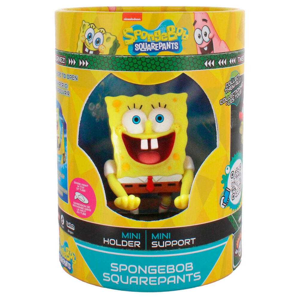 Support mini cable guy Spongebob avec écouteurs branchés, prêt à l'emploi