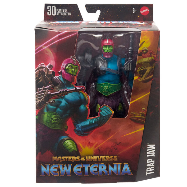 Détail de la mâchoire articulée et amovible de la figurine Trap Jaw New Eternia
