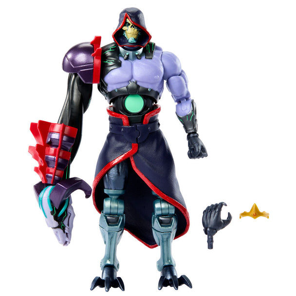 Figurine Skeletor Masters of the Universe Revolution de 17 cm vue de face avec détails précis et couleurs vives