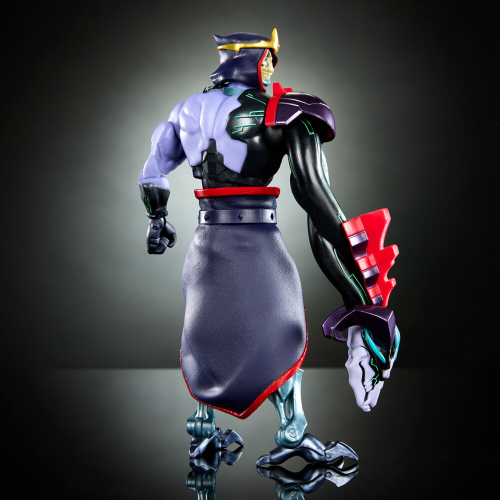 Bras technologique Havoc de Skeletor avec pince articulée en position ouverte, illustrant la flexibilité