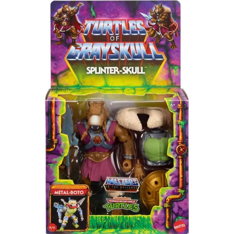 Photo de groupe avec plusieurs angles de la figurine Splinter-Skull pour une présentation complète