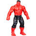 Vue latérale de la figurine Red Hulk articulée montrant ses bras mobiles et sa posture dynamique