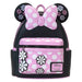 Vue de face du sac à dos Loungefly Disney Minnie Floral Rock the Dots en simili cuir vegan avec détails brodés et imprimés colorés