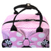 Gros plan sur les détails en paillettes, broderie et matelassage du sac à dos Loungefly Minnie