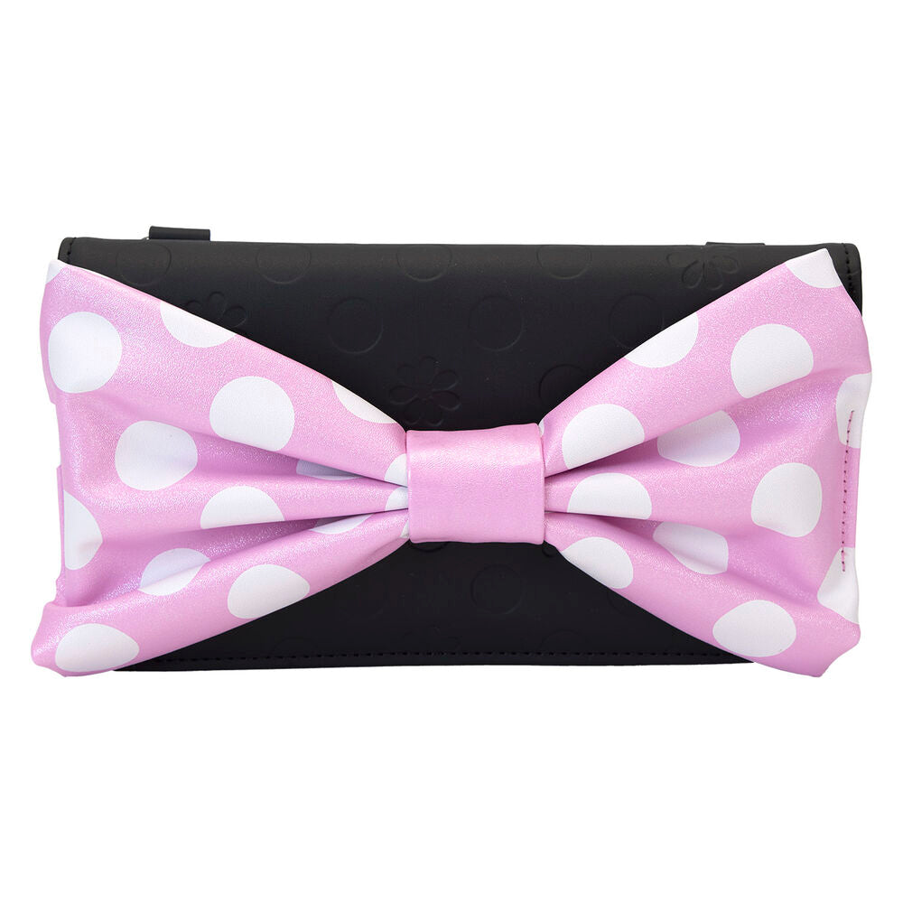 Sac Loungefly Disney Minnie Floral Rock the Dots posé sur fond blanc pour présentation produit
