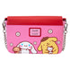 Détail brodé et imprimé du sac Loungefly représentant Hello Kitty et ses amis sur le rabat