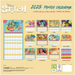 Calendrier familial Disney Stitch 30x30cm avec six colonnes mensuelles pour organiser les emplois du temps