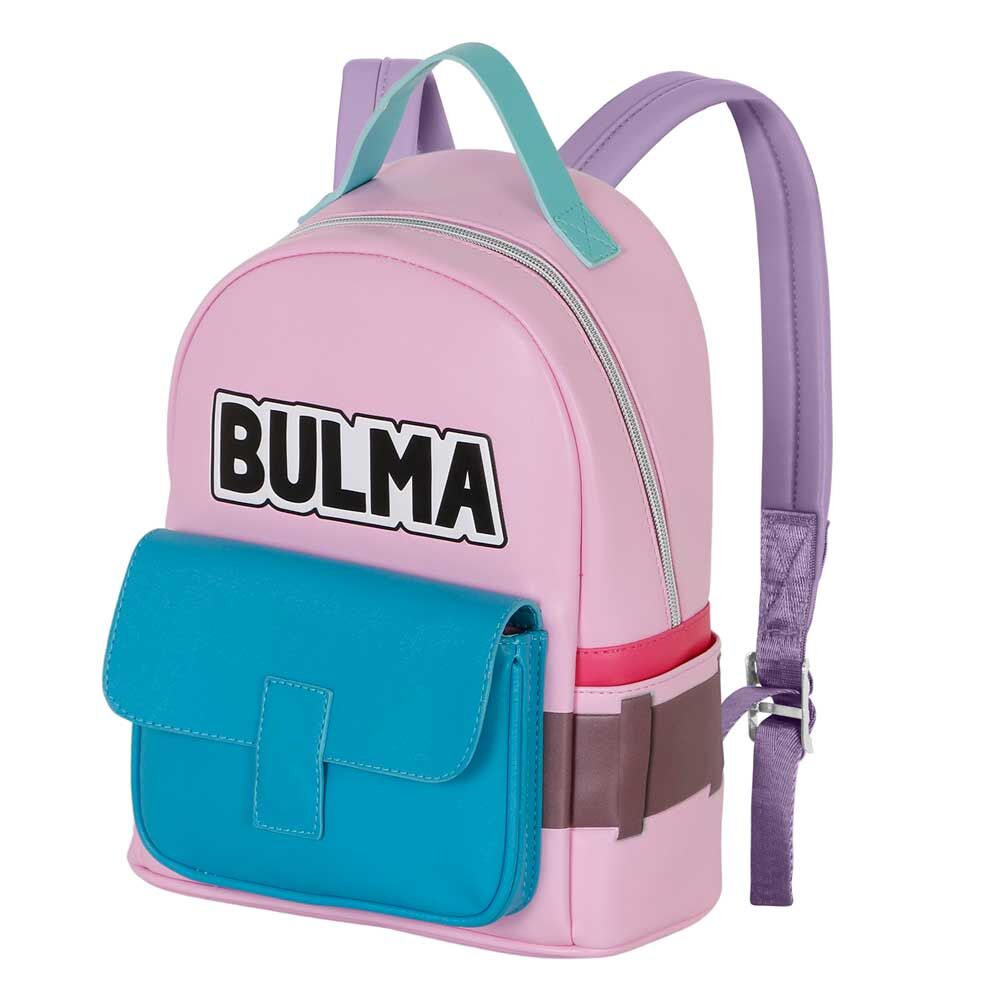 Sac à dos Bulma Dragon Ball 29 cm posé sur une surface blanche, mettant en valeur sa taille compacte