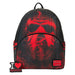 Vue de face du sac à dos Loungefly Friday 13th Brothers avec design détaillé des frères