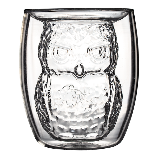 Gobelet 3D double paroi Harry Potter Hedwig vue de face avec détails de la tête de chouette.