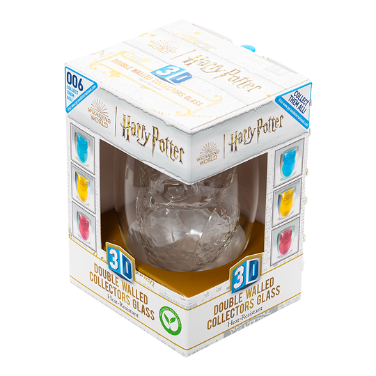 Photo du gobelet Harry Potter Hedwig avec un fond neutre mettant en valeur ses dimensions.