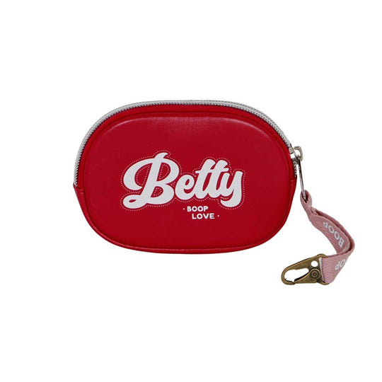 Détail du porte-monnaie Betty Boop Fashion montrant la fermeture et les dimensions compactes 12x1,5x8,5 cm