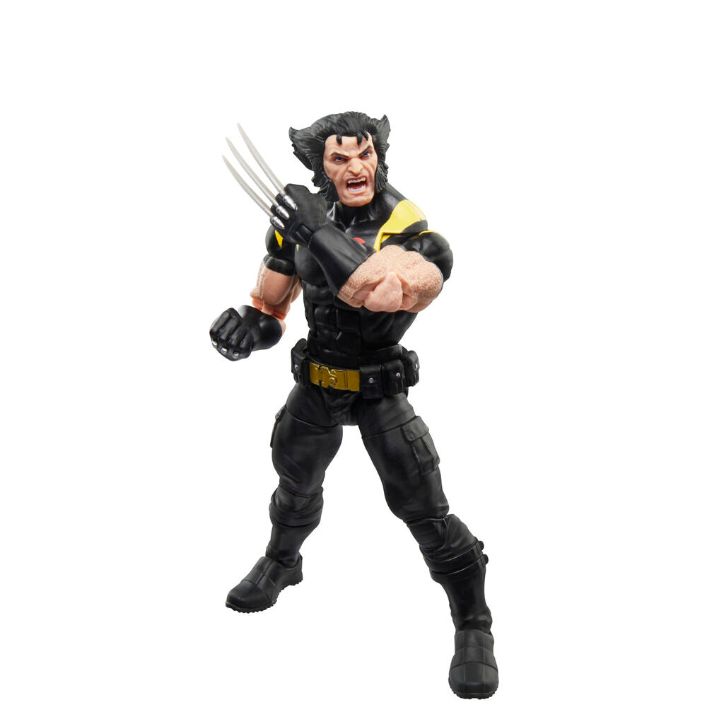 Vue latérale de la figurine Wolverine montrant les articulations des bras et jambes