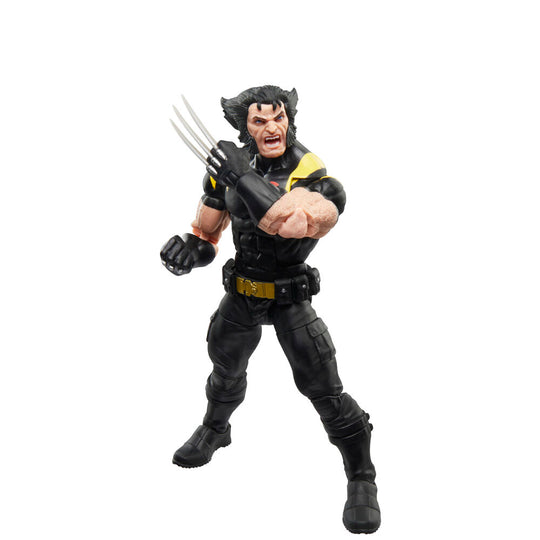 Vue latérale de la figurine Wolverine montrant les articulations des bras et jambes
