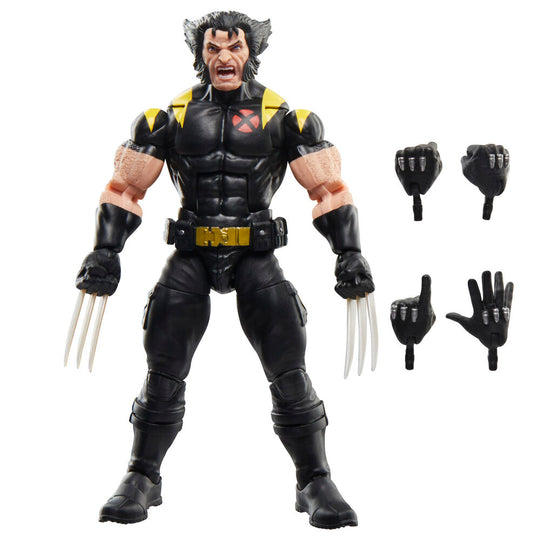 Détail du visage expressif de la figurine Wolverine HASBRO avec masque et barbe