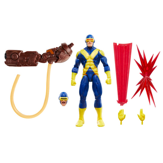 Figurine Cyclops en position de tir avec ses yeux lumineux rouges