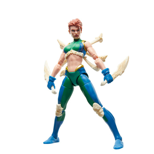 Image de la figurine Marrow Marvel X-Men posée sur un socle pour exposition