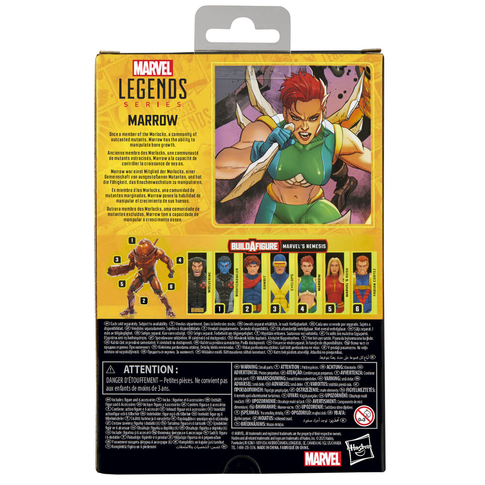 Ensemble complet des 12 images illustrant la figurine Marvel X-Men Marrow articulée