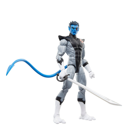 Dos de la figurine Nightcrawler HASBRO avec détails du costume bleu et queue