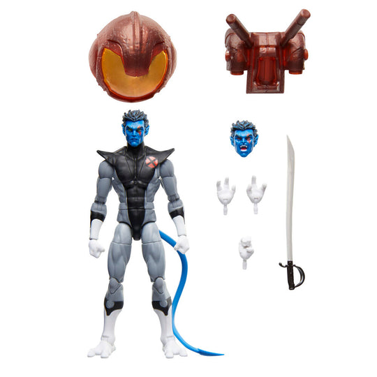 Profil gauche de la figurine Marvel X-Men Nightcrawler montrant les détails des articulations