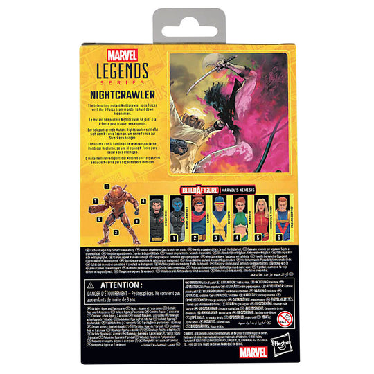 Collection Marvel X-Men avec la figurine Nightcrawler placée parmi d'autres personnages