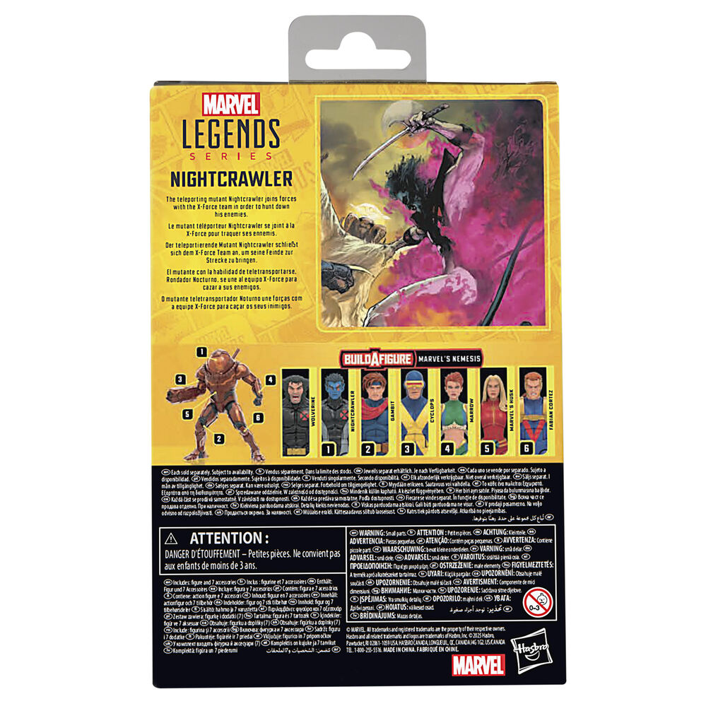 Collection Marvel X-Men avec la figurine Nightcrawler placée parmi d'autres personnages