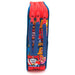 Stylos à bille, crayon, gomme et taille-crayon disposés à côté de la trousse Paw Patrol fermée