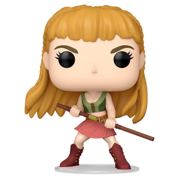 Figurine Funko POP de Gabrielle de Xena Warrior Princess en vinyle, présentée dans sa boîte cadeau officielle.