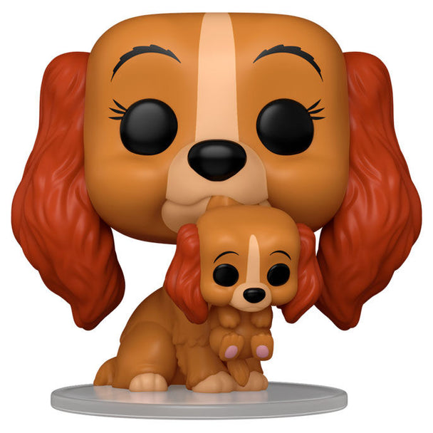 Figurine Funko POP Lady and the Tramp en vinyle, taille 9 cm, présentée dans sa boîte cadeau officielle Disney