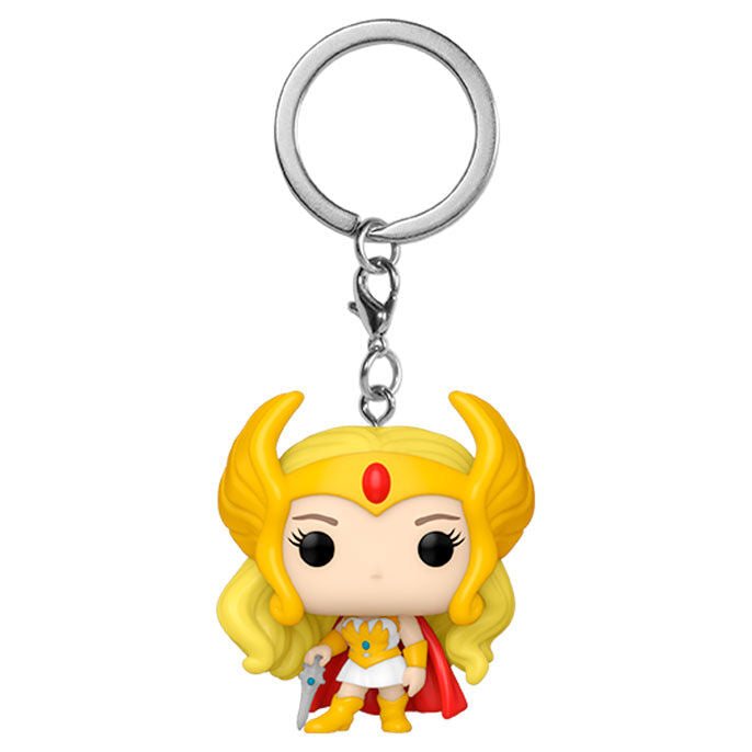 Vue rapprochée du porte-clés She-Ra Pocket POP montrant le design compact et les couleurs vives