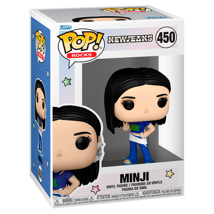 Figurine Funko POP Minji de New Jeans en vinyl de 9 cm dans sa boîte cadeau originale, vue de face