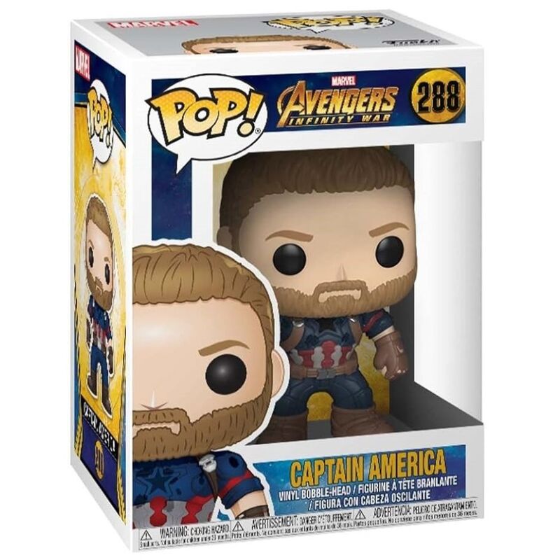 Figurine Captain America Funko POP Avengers Infinity War détail du casque et costume