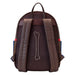 Détail des bretelles ajustables en simili cuir du sac à dos Loungefly Disney Zero