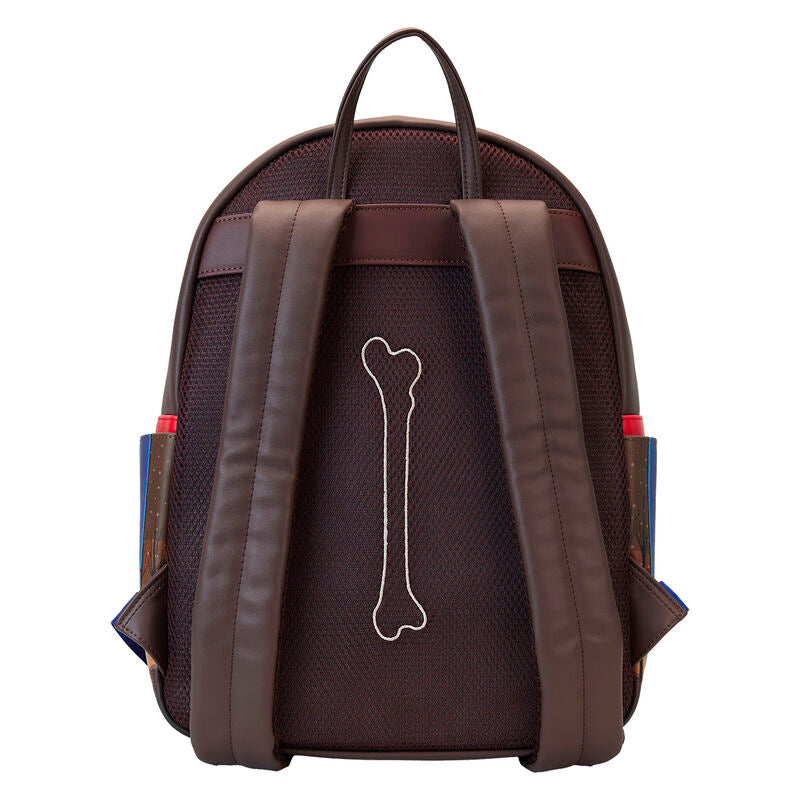 Détail des bretelles ajustables en simili cuir du sac à dos Loungefly Disney Zero
