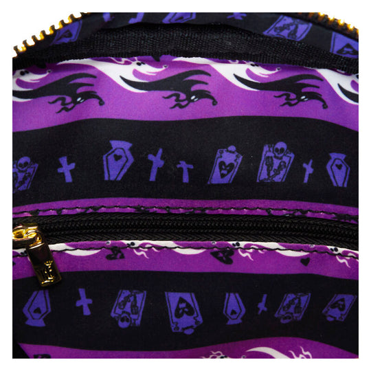 Sac Loungefly Disney Zero posé sur une surface neutre, mettant en valeur son design unique