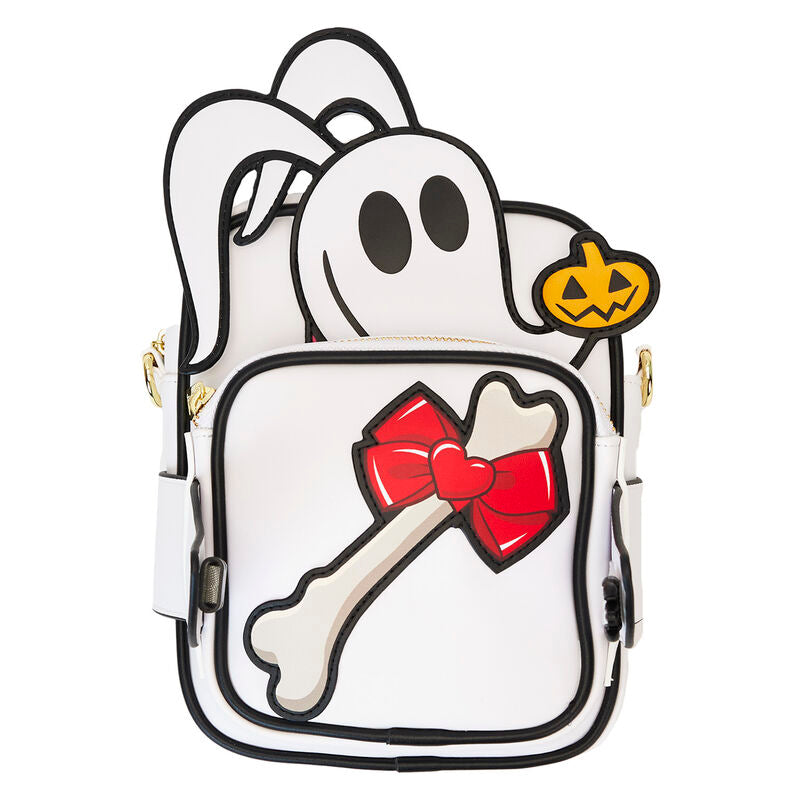 Vue arrière du sac à épaule Loungefly Disney Zero montrant la texture du simili cuir vegan