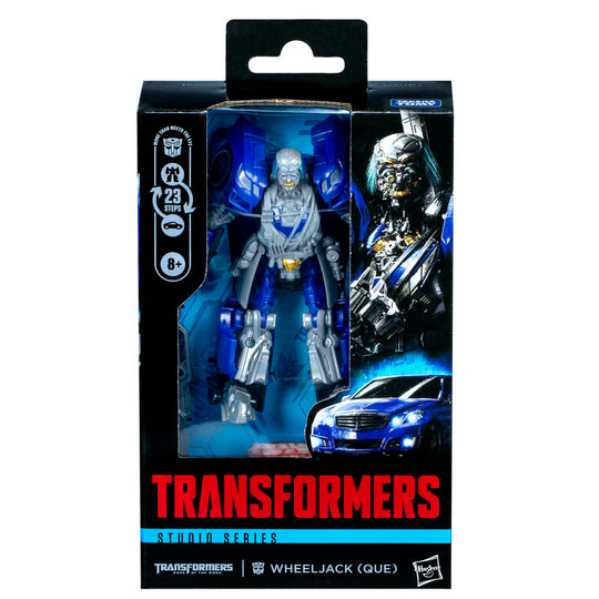 Figurine Wheeljack Transformers 11cm en mode robot avec détails précis et armes.