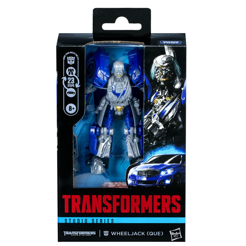 Figurine Wheeljack Transformers 11cm en mode robot avec détails précis et armes.