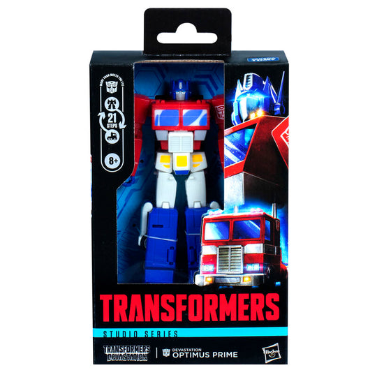 Présentation de la figurine Optimus Prime avec tous ses accessoires inclus HASBRO