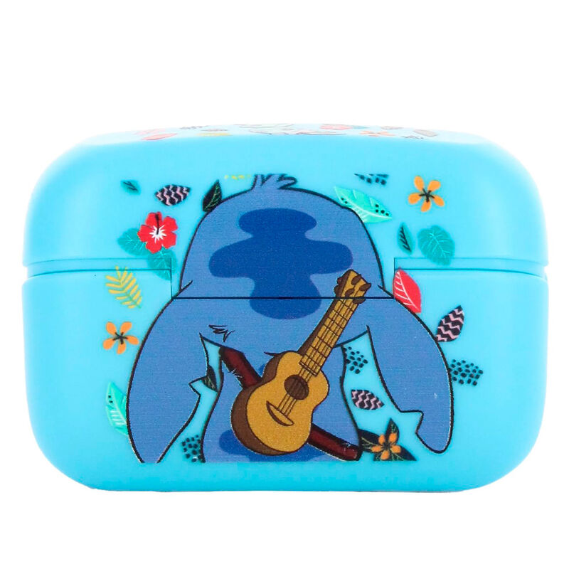 Présentation du casque sans fil Disney Stitch avec mise en avant de la réduction de bruit environnementale