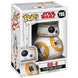 Vue rapprochée de la figurine BB-8 Funko POP avec détails précis et couleurs vives sur fond blanc