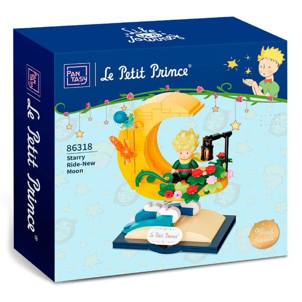 Photo du kit de construction Le Petit Prince Starry Ride avec 207 pièces assemblées en forme de Nouvelle Lune