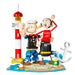 Vue rapprochée du kit de construction Popeye & Olivia PANTASY avec ses 1500 pièces détaillées
