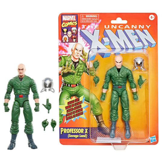 Présentation complète de la figurine Professeur X Savage Land Marvel X-Men sur fond neutre