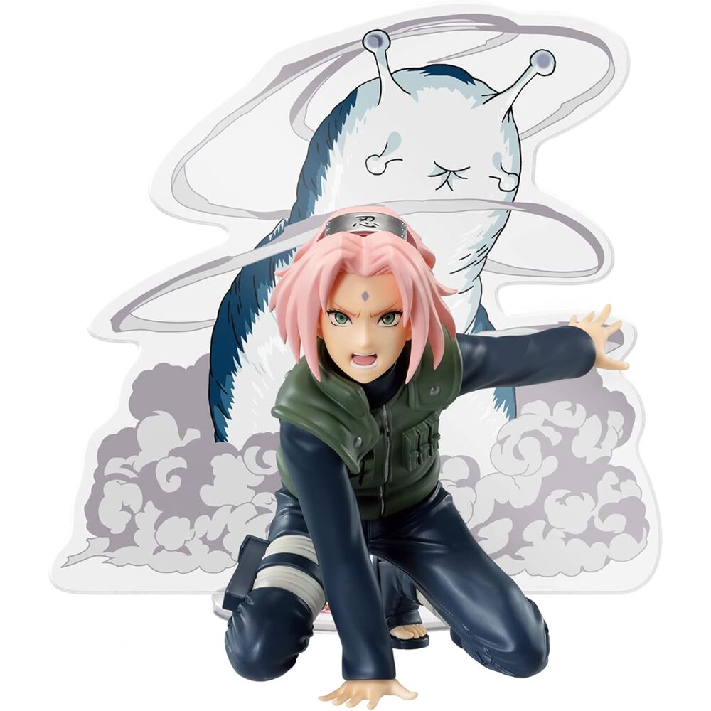 Zoom sur le visage expressif de la figurine Sakura Haruno Naruto Shippuden 9 cm