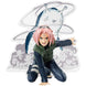 Zoom sur le visage expressif de la figurine Sakura Haruno Naruto Shippuden 9 cm