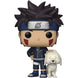 Vue rapprochée de la figurine Funko POP Kiba avec Akamaru montrant les détails colorés et le design soigné