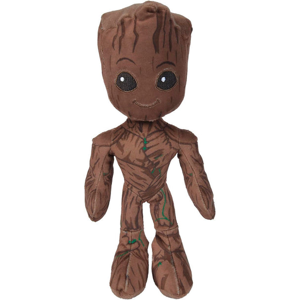 Peluche Groot Marvel de 25cm vue de face avec détails réalistes et texture douce