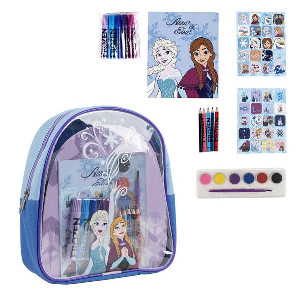 Sac à dos Disney Frozen CERDÁ bleu avec motifs Anna et Elsa, dimensions 22x23x7cm