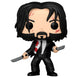 Boîte cadeau de la figurine Funko POP John Wick montrant le packaging officiel et le personnage en vinyle